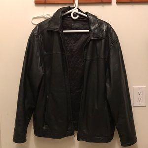 Back men’s leather jacket